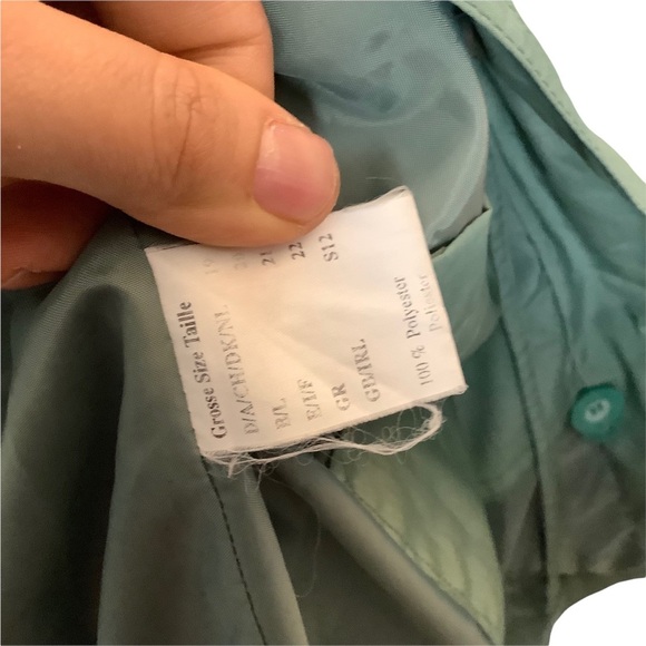 Vintage Women's 80's Pastel Green Longline Anorak Parka Coat Size S/M - Picture 12 of 13